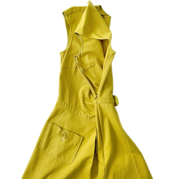 TED BAKER:Harmia pocket mustard yellow jersey dress size 1 - Picture 6 of 12